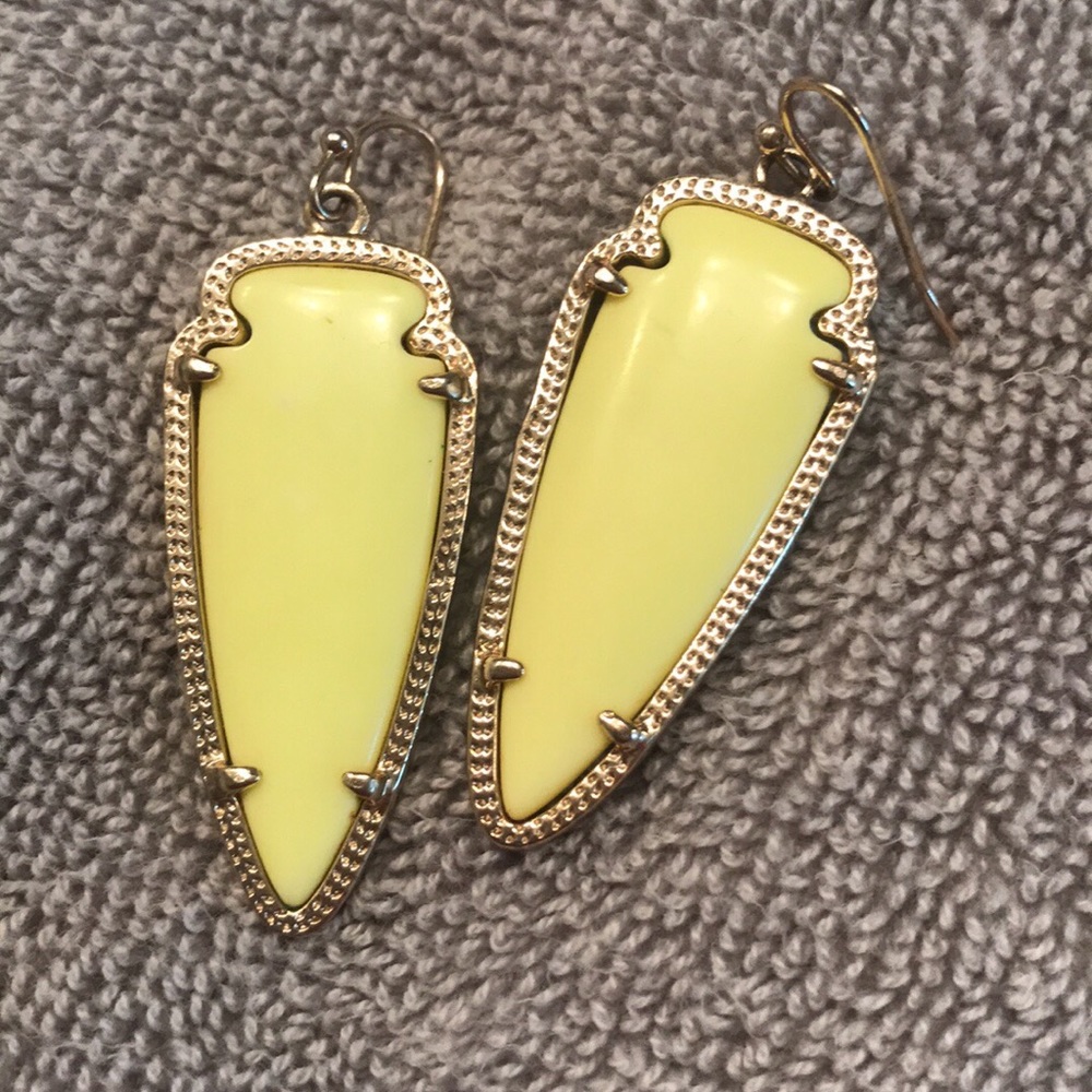 Kendra Scott neon yellow earrings